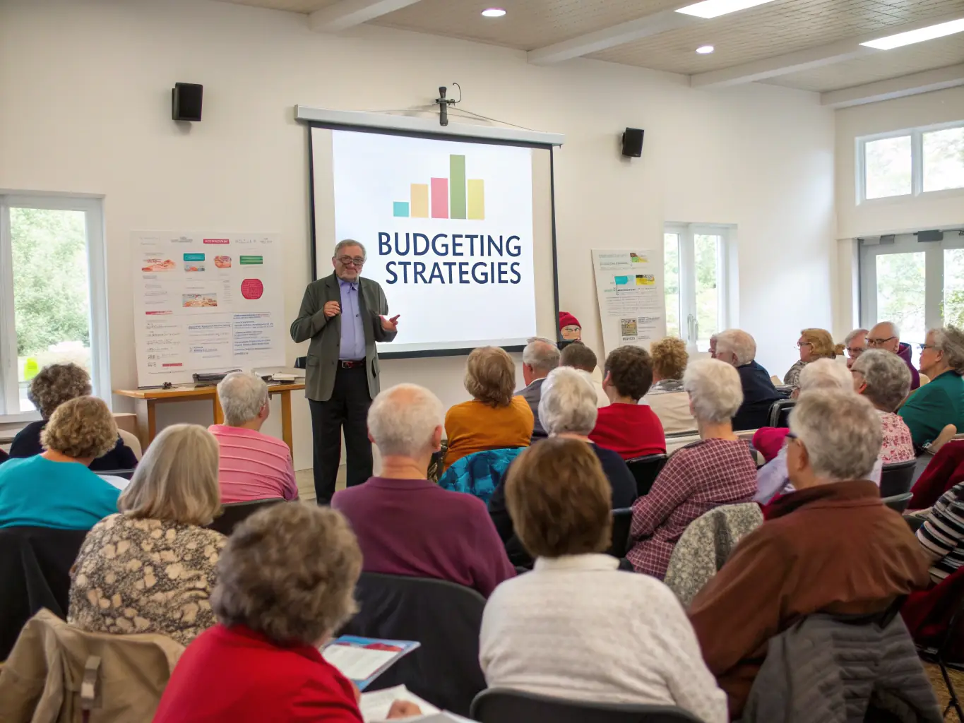 An image of a diverse group of seniors participating in a Medicare information seminar hosted by Provision Insurance Solutions.