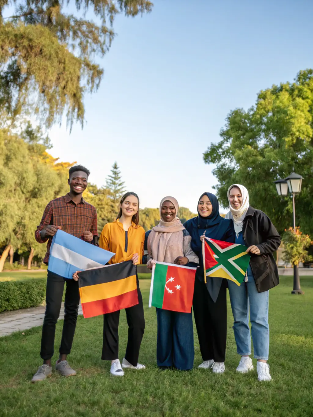 A diverse group of people smiling and holding hands, symbolizing the security and peace of mind that life insurance provides.
