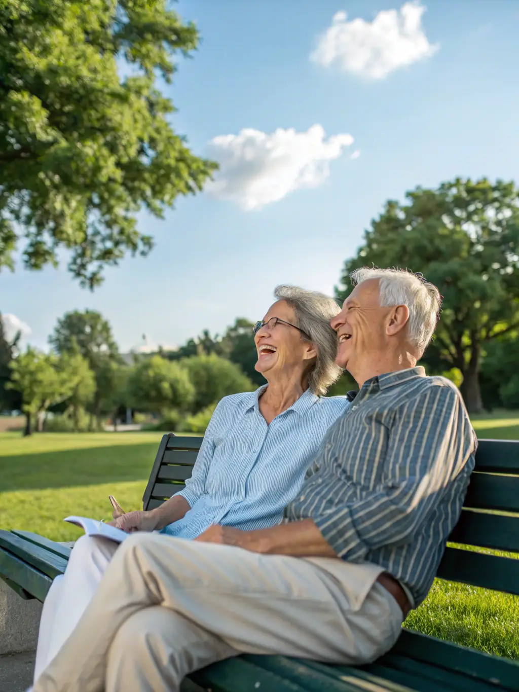 A serene image of a retired couple enjoying their golden years, highlighting the financial security and peace of mind provided by universal life insurance.